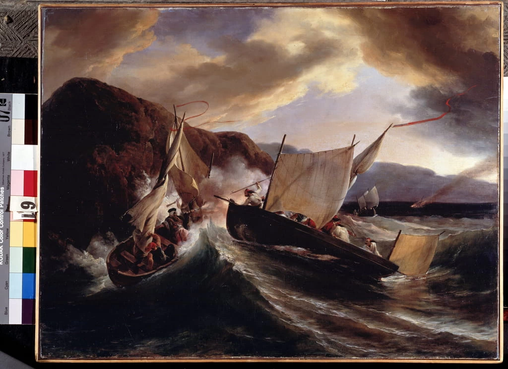  Émile Jean Horace Vernet-204-Una battaglia navale - State Hermitage Museum, St. Petersburg